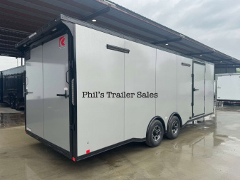 New 2025 RC Trailers 8.5X24 Car / Racing Trailer FULL ESCAPE DOOR WITH REMOVABLE FENDER TORSION AXLES