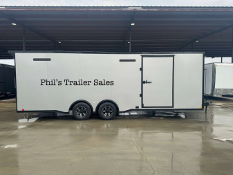 New 2025 RC Trailers 8.5X24 Car / Racing Trailer FULL ESCAPE DOOR WITH REMOVABLE FENDER TORSION AXLES