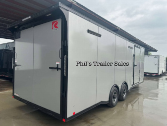 New 2025 RC Trailers 8.5X24 Car / Racing Trailer FULL ESCAPE DOOR WITH REMOVABLE FENDER TORSION AXLES