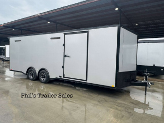 New 2025 RC Trailers 8.5X24 Car / Racing Trailer FULL ESCAPE DOOR WITH REMOVABLE FENDER TORSION AXLES