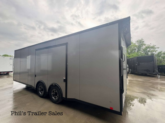 New 2025 RC Trailers 8.5X24 Car / Racing Trailer FULL ESCAPE DOOR WITH REMOVABLE FENDER TORSION AXLES