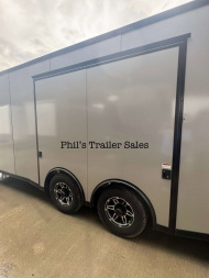 New 2025 RC Trailers 8.5X24 Car / Racing Trailer FULL ESCAPE DOOR WITH REMOVABLE FENDER TORSION AXLES