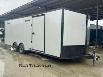 New 2025 RC Trailers 8.5X24 Car / Racing Trailer FULL ESCAPE DOOR WITH REMOVABLE FENDER TORSION AXLES
