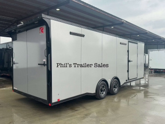 New 2025 RC Trailers 8.5X24 Car / Racing Trailer FULL ESCAPE DOOR WITH REMOVABLE FENDER TORSION AXLES