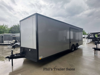 New 2025 RC Trailers 8.5X24 Car / Racing Trailer FULL ESCAPE DOOR WITH REMOVABLE FENDER TORSION AXLES