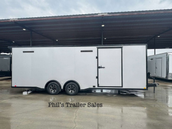 New 2025 RC Trailers 8.5X24 Car / Racing Trailer FULL ESCAPE DOOR WITH REMOVABLE FENDER TORSION AXLES