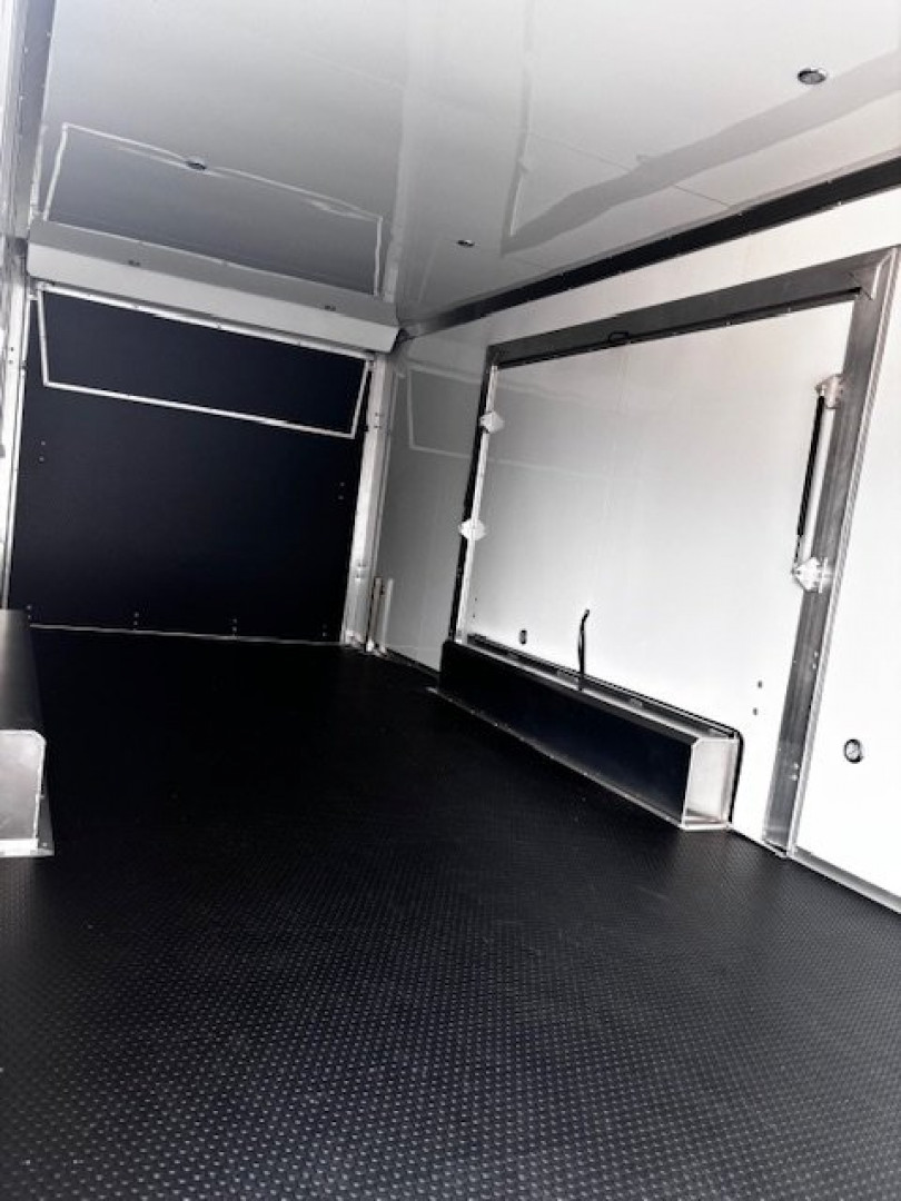 New 2025 E-Z Hauler 8.5X24 ALL ALUMINUM FRAME, POWDER COATED WHITE OUT PKG, Car / Racing Trailer