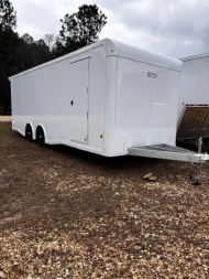 New 2025 E-Z Hauler 8.5X24 ALL ALUMINUM FRAME, POWDER COATED WHITE OUT PKG, Car / Racing Trailer