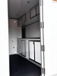 New 2025 E-Z Hauler 8.5X24 ALL ALUMINUM FRAME, POWDER COATED WHITE OUT PKG, Car / Racing Trailer