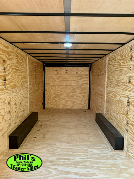 New 8.5X24 BLACKOUT PACKAGE ALUMINUM WHEELS Cargo / Enclosed Trailer 7'6'' INTERIOR