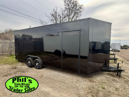 New 8.5X24 BLACKOUT PACKAGE ALUMINUM WHEELS Cargo / Enclosed Trailer 7'6'' INTERIOR