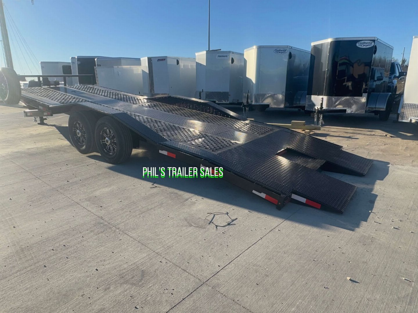 New 102 X 24 DRIVE OVER FENDER TILT TRAILER EQUIPMENT Trailer HEAVY DUTY 7K AXLES STEEL DECK