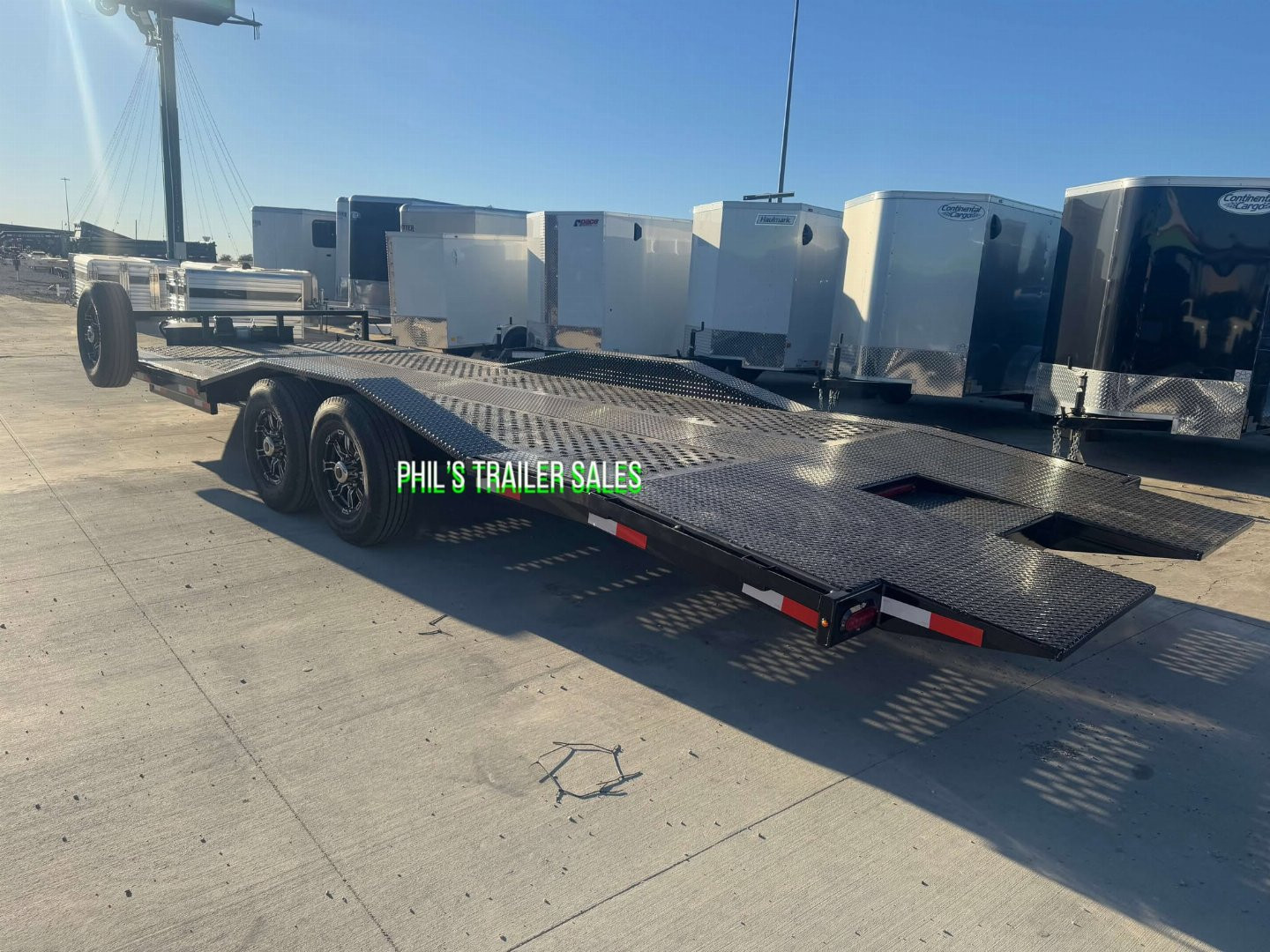 New 102 X 24 DRIVE OVER FENDER TILT TRAILER EQUIPMENT Trailer HEAVY DUTY 7K AXLES STEEL DECK