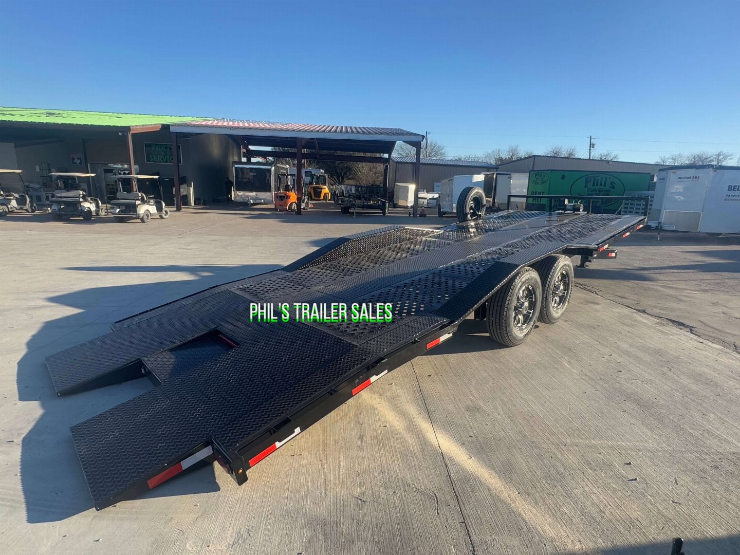 New 102 X 24 DRIVE OVER FENDER TILT TRAILER EQUIPMENT Trailer HEAVY DUTY 7K AXLES STEEL DECK