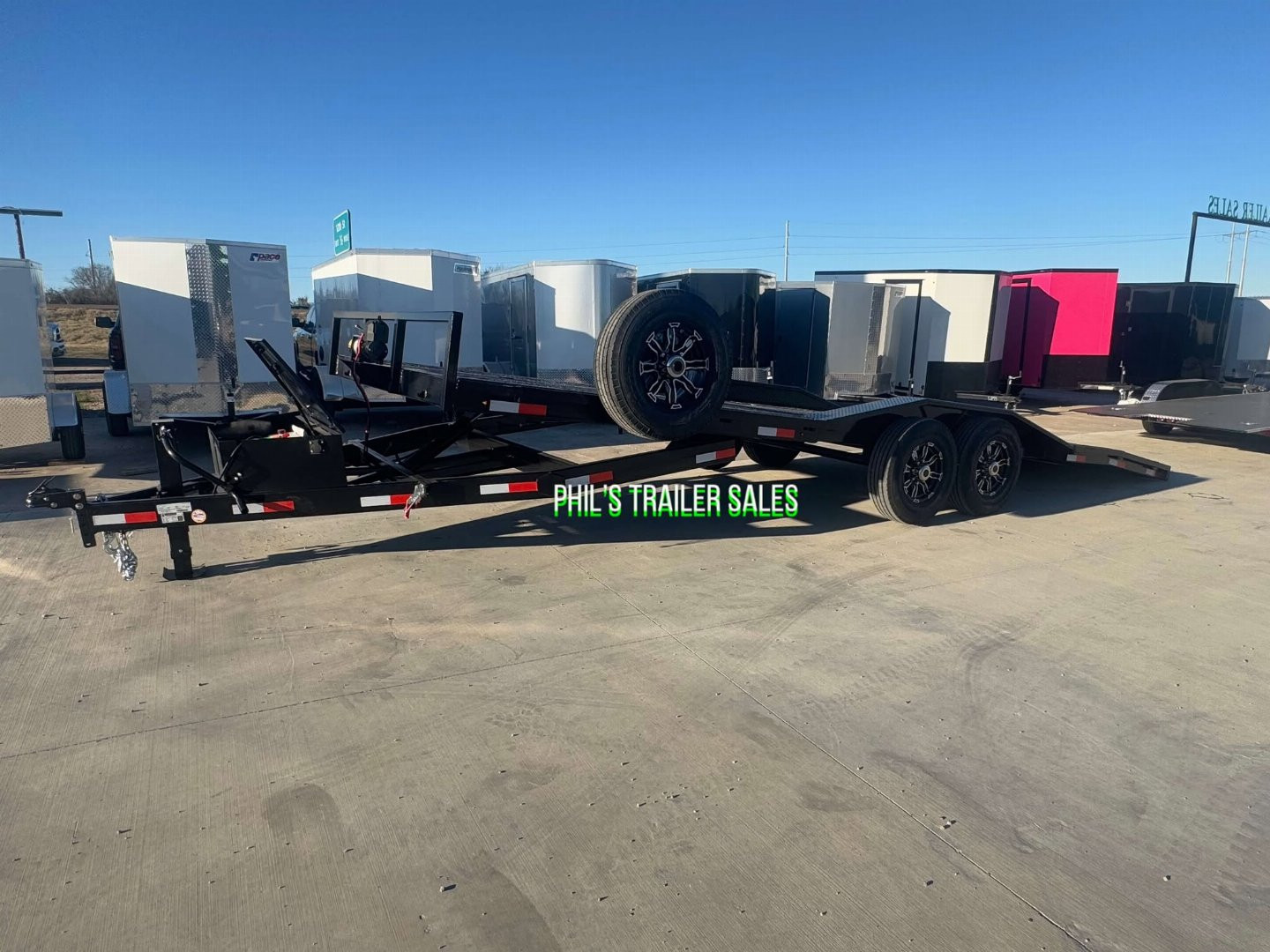 New 102 X 24 DRIVE OVER FENDER TILT TRAILER EQUIPMENT Trailer HEAVY DUTY 7K AXLES STEEL DECK