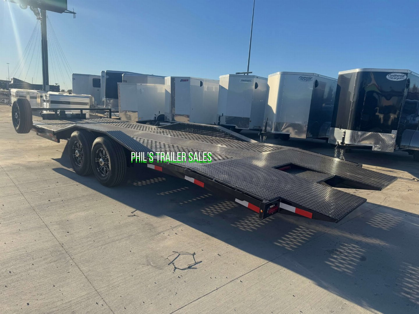New 102 X 24 DRIVE OVER FENDER TILT TRAILER EQUIPMENT Trailer HEAVY DUTY 7K AXLES STEEL DECK