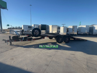 New 102 X 24 DRIVE OVER FENDER TILT TRAILER EQUIPMENT Trailer HEAVY DUTY 7K AXLES STEEL DECK