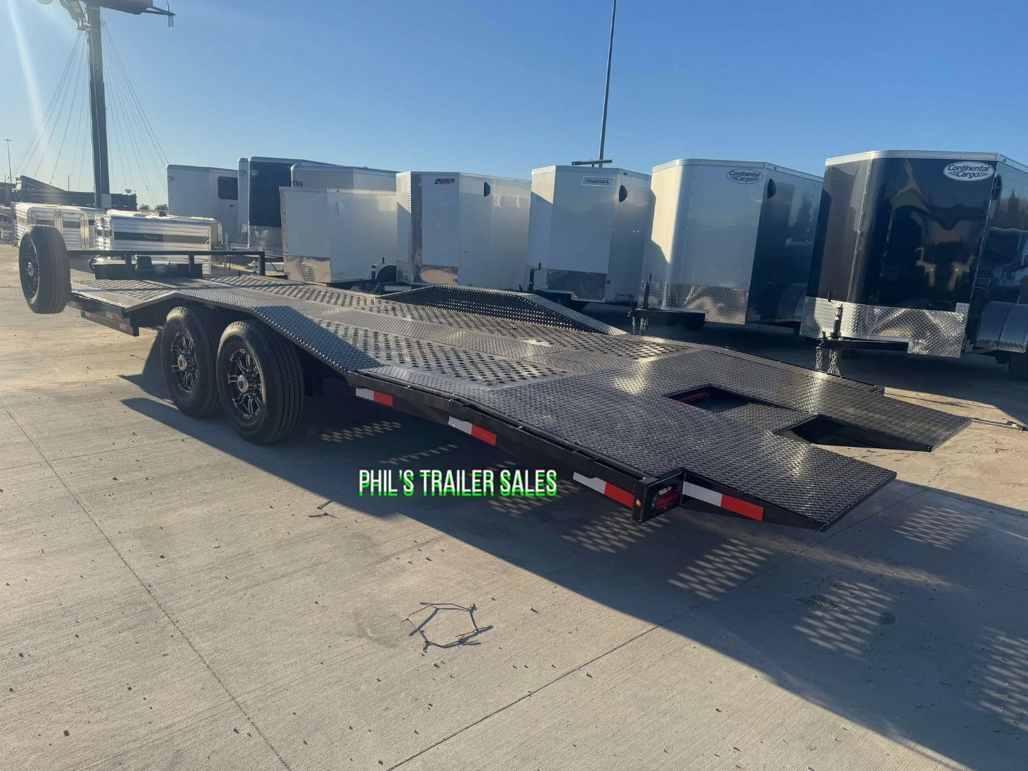 New 102 X 24 DRIVE OVER FENDER TILT TRAILER OPEN CAR HAULER Trailer HEAVY DUTY 7K AXLES STEEL DECK