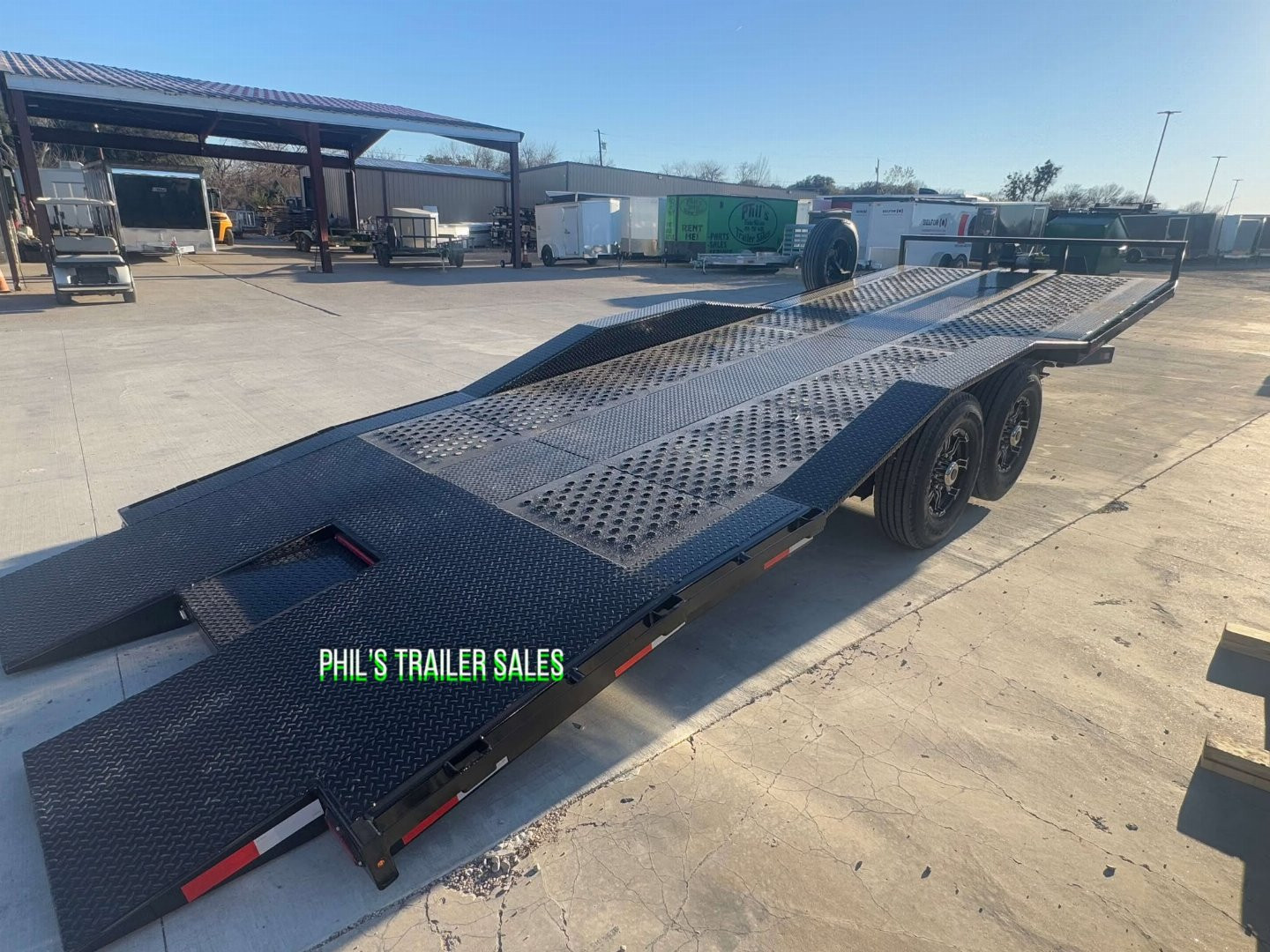 New 102 X 24 DRIVE OVER FENDER TILT TRAILER OPEN CAR HAULER Trailer HEAVY DUTY 7K AXLES STEEL DECK