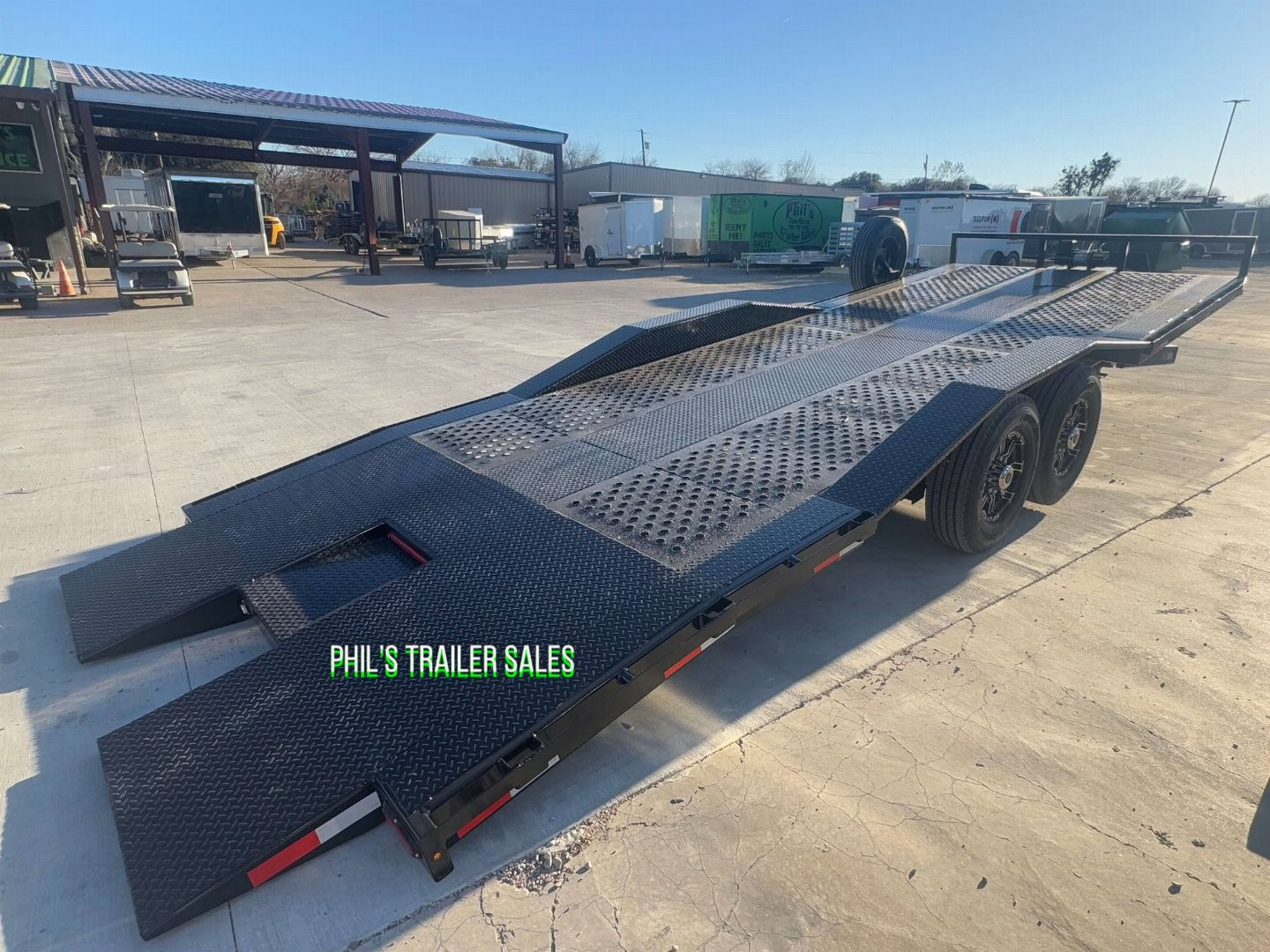New 102 X 24 DRIVE OVER FENDER TILT TRAILER OPEN CAR HAULER Trailer HEAVY DUTY 7K AXLES STEEL DECK