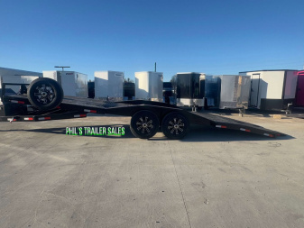 New 102 X 24 DRIVE OVER FENDER TILT TRAILER OPEN CAR HAULER Trailer HEAVY DUTY 7K AXLES STEEL DECK