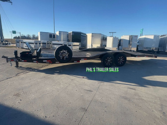 New 102 X 24 DRIVE OVER FENDER TILT TRAILER OPEN CAR HAULER Trailer HEAVY DUTY 7K AXLES STEEL DECK