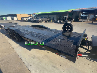 New 102 X 24 DRIVE OVER FENDER TILT TRAILER OPEN CAR HAULER Trailer HEAVY DUTY 7K AXLES STEEL DECK