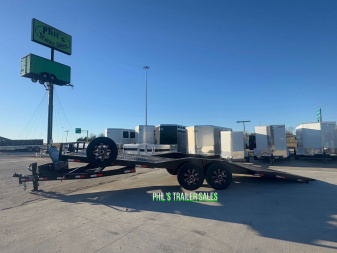 New 102 X 24 DRIVE OVER FENDER TILT TRAILER OPEN CAR HAULER Trailer HEAVY DUTY 7K AXLES STEEL DECK