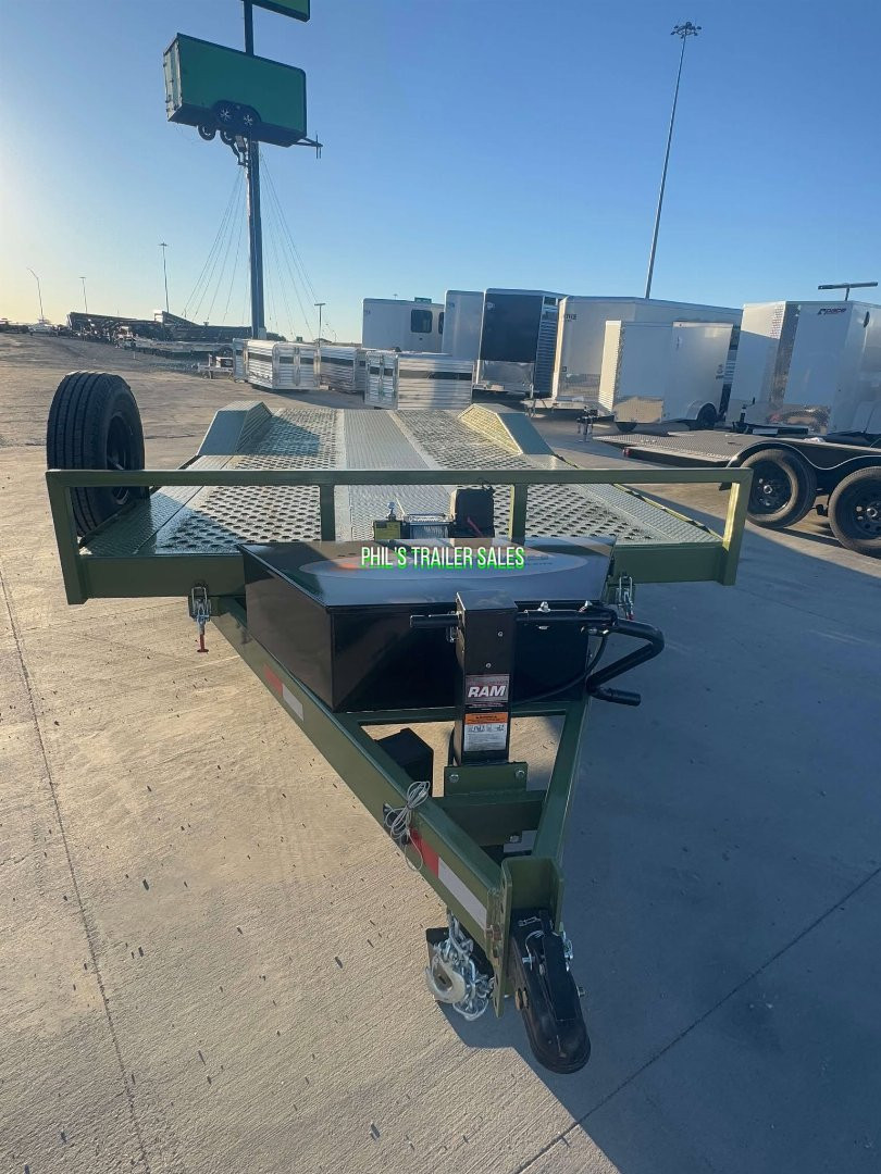 New 102 X 24 DRIVE OVER FENDER TILT Equipment Trailer HEAVY DUTY 7K AXLES STEEL DECK