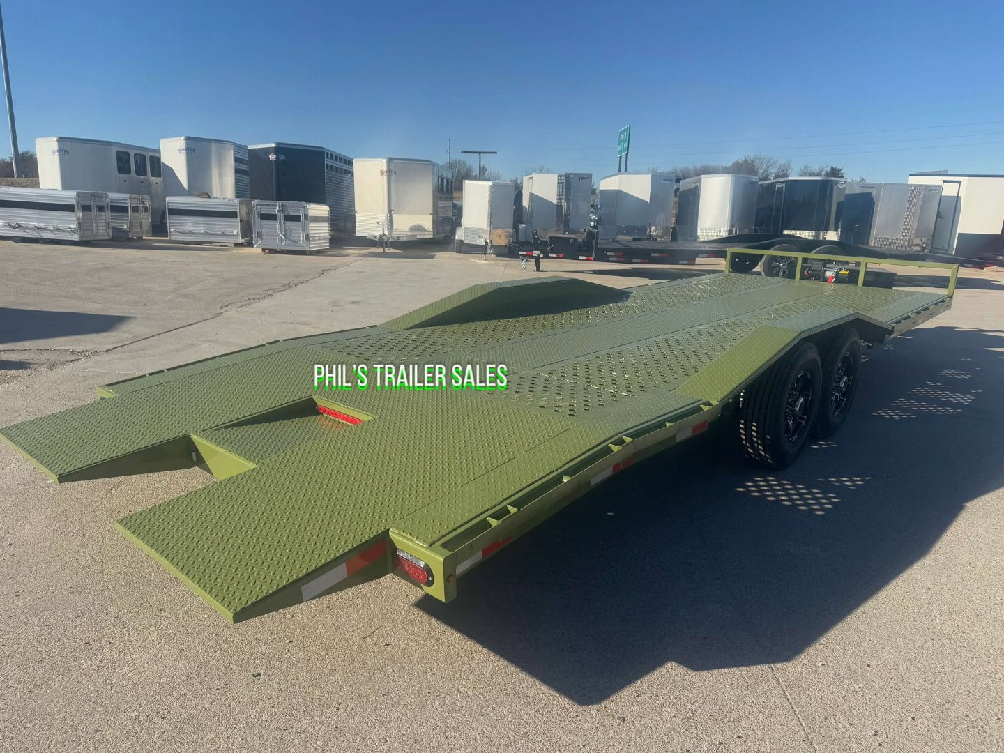 New 102 X 24 DRIVE OVER FENDER TILT Equipment Trailer HEAVY DUTY 7K AXLES STEEL DECK