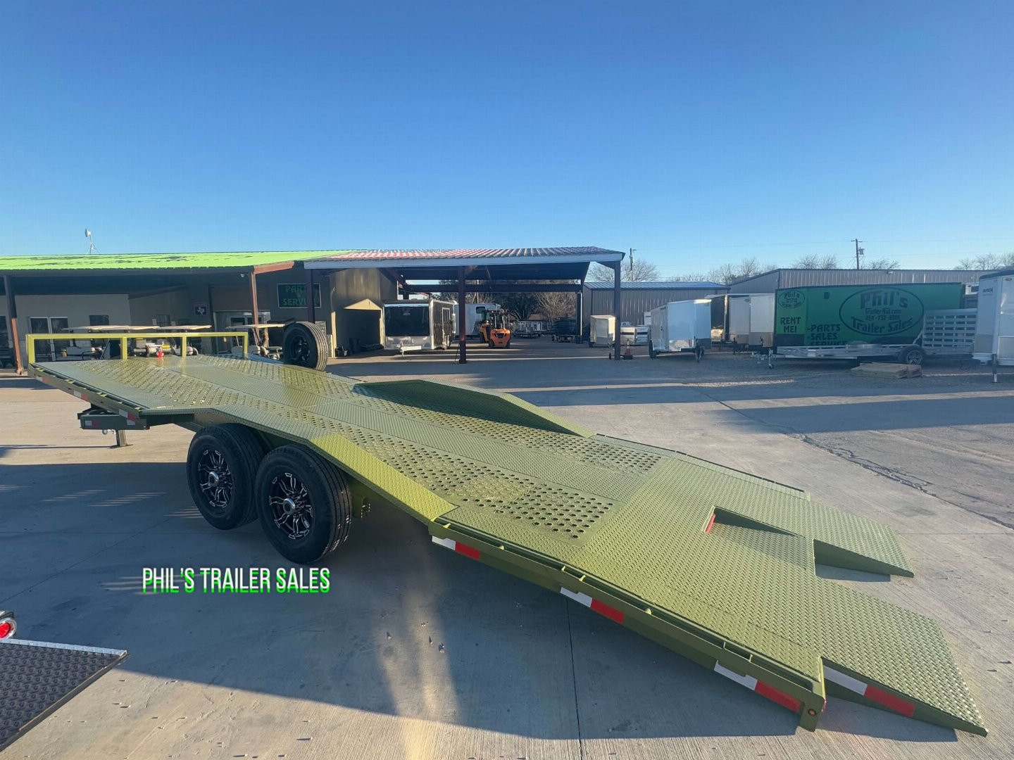 New 102 X 24 DRIVE OVER FENDER TILT Equipment Trailer HEAVY DUTY 7K AXLES STEEL DECK