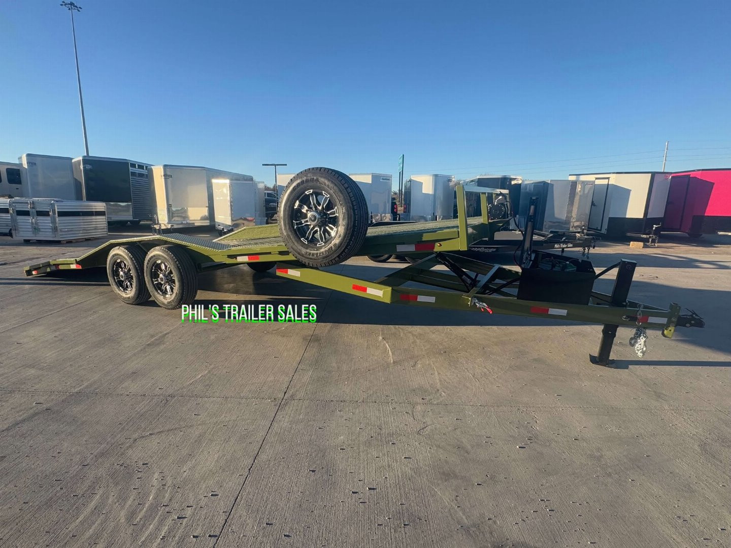 New 102 X 24 DRIVE OVER FENDER TILT Equipment Trailer HEAVY DUTY 7K AXLES STEEL DECK