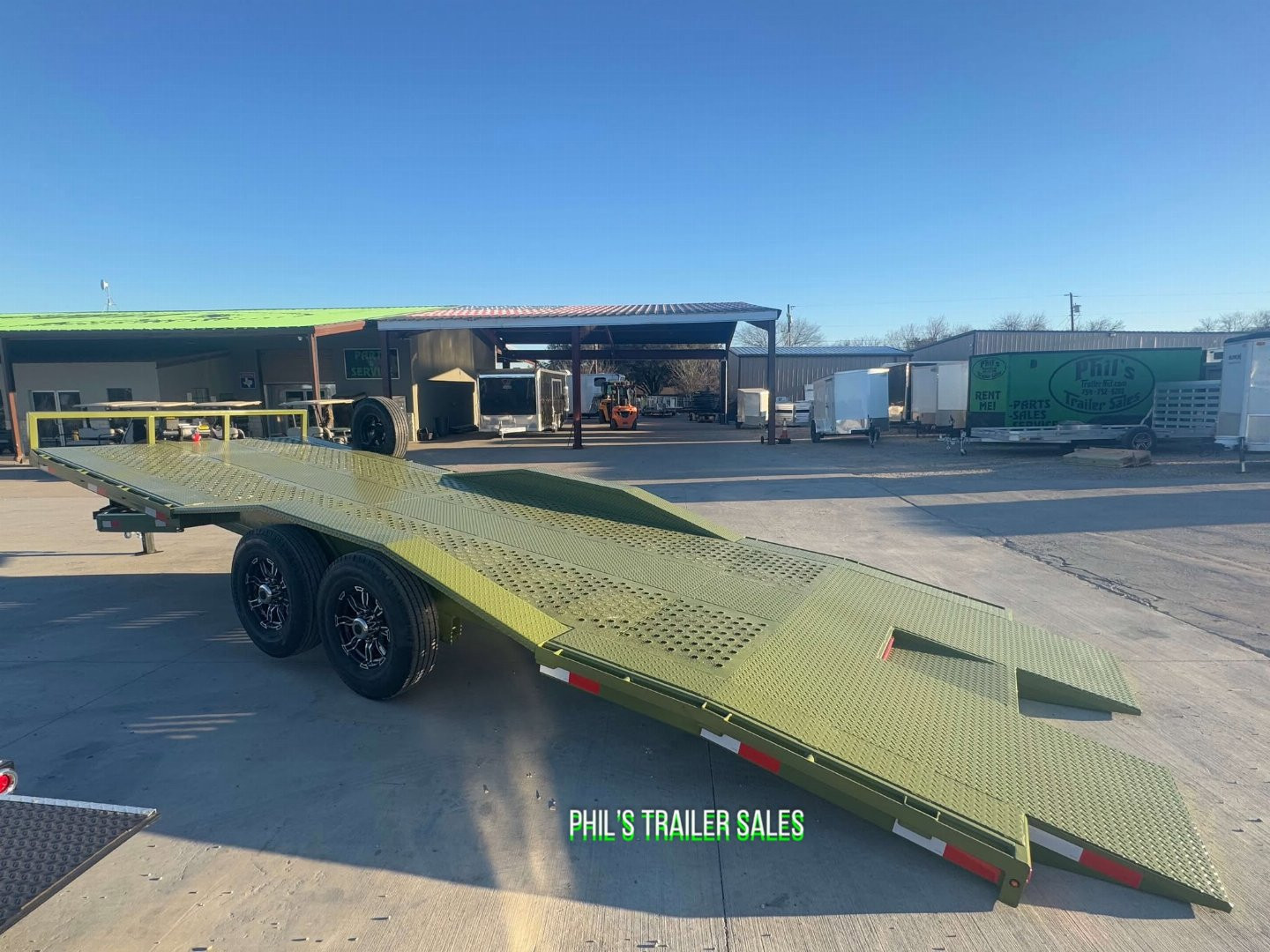 New 102 X 24 DRIVE OVER FENDER TILT Equipment Trailer HEAVY DUTY 7K AXLES STEEL DECK