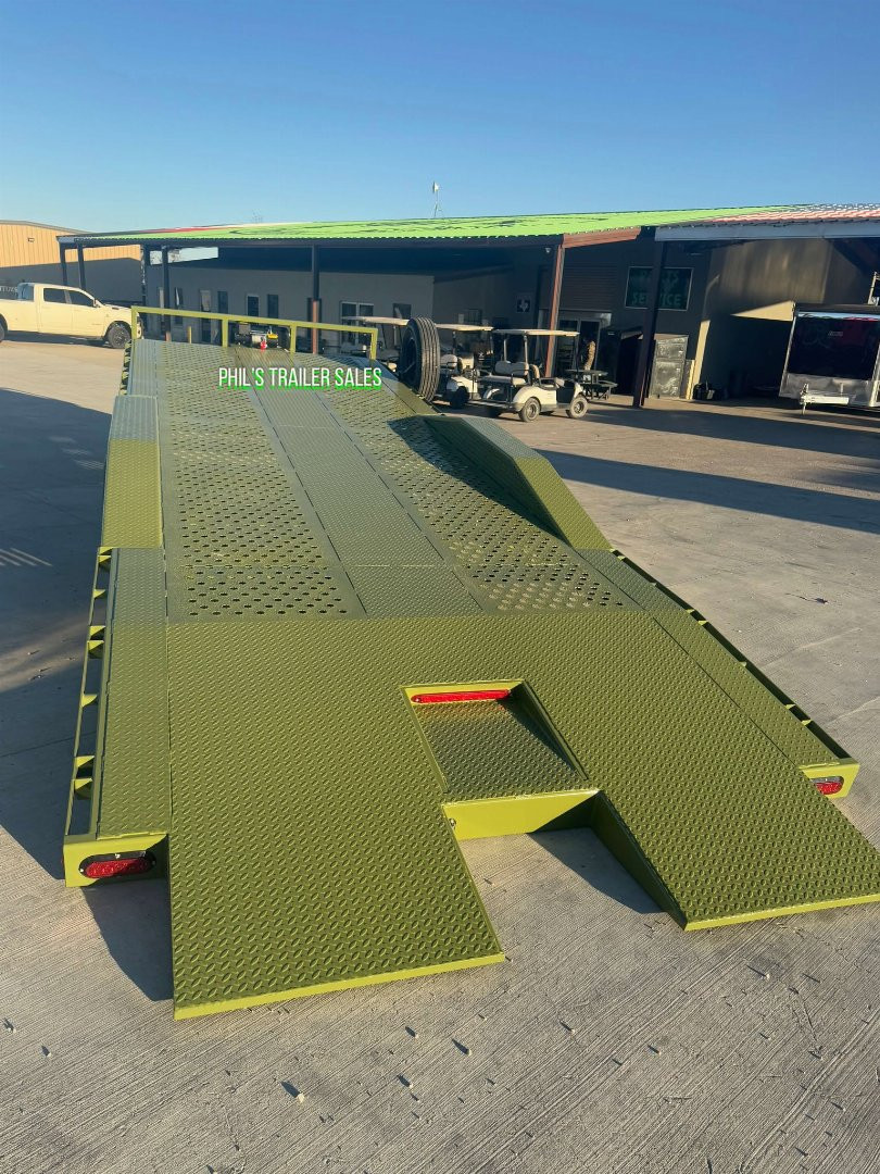 New 102 X 24 DRIVE OVER FENDER TILT Equipment Trailer HEAVY DUTY 7K AXLES STEEL DECK
