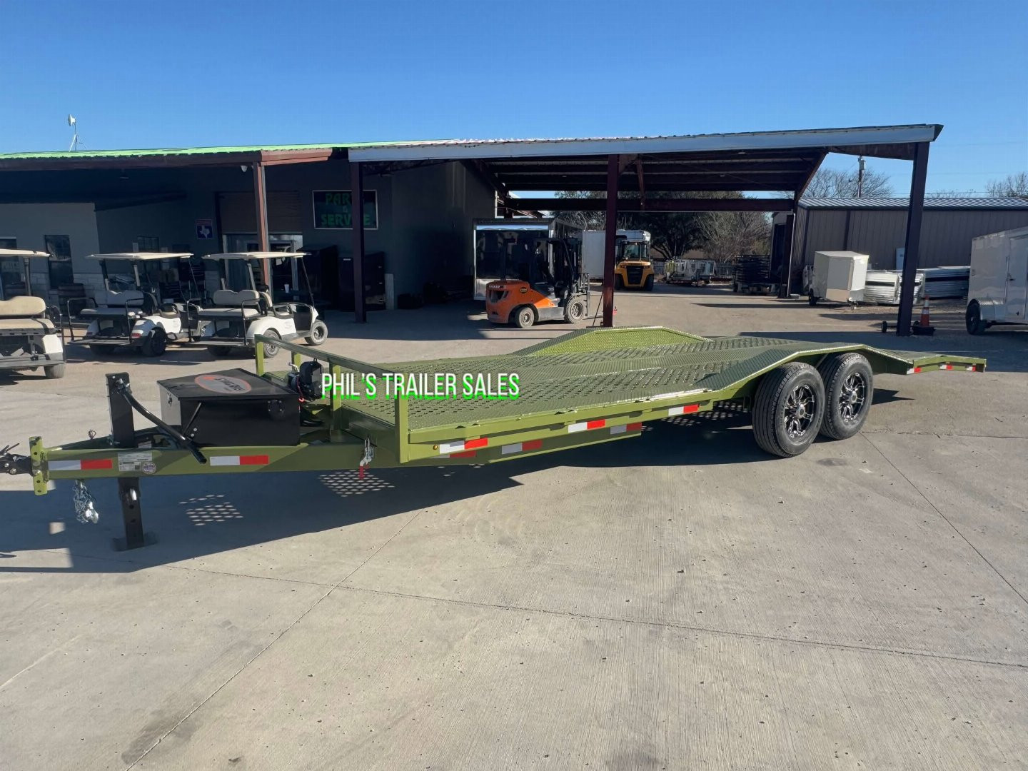 New 102 X 24 DRIVE OVER FENDER TILT Equipment Trailer HEAVY DUTY 7K AXLES STEEL DECK