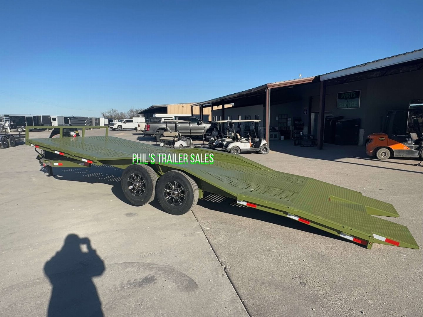 New 102 X 24 DRIVE OVER FENDER TILT Equipment Trailer HEAVY DUTY 7K AXLES STEEL DECK