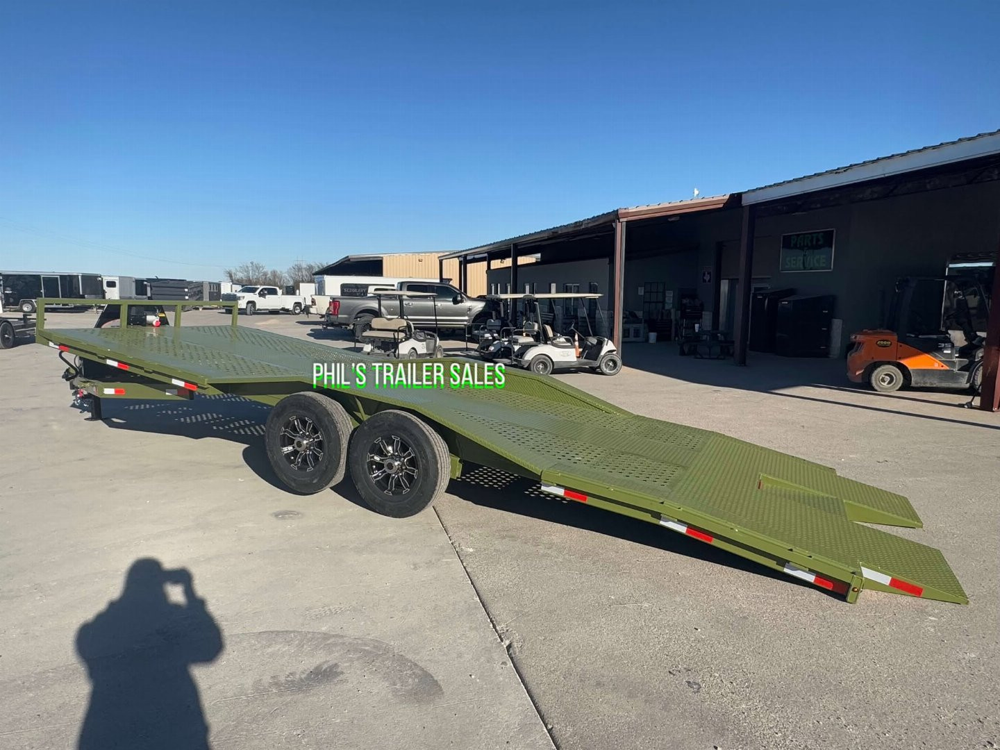New 102 X 24 DRIVE OVER FENDER TILT Equipment Trailer HEAVY DUTY 7K AXLES STEEL DECK