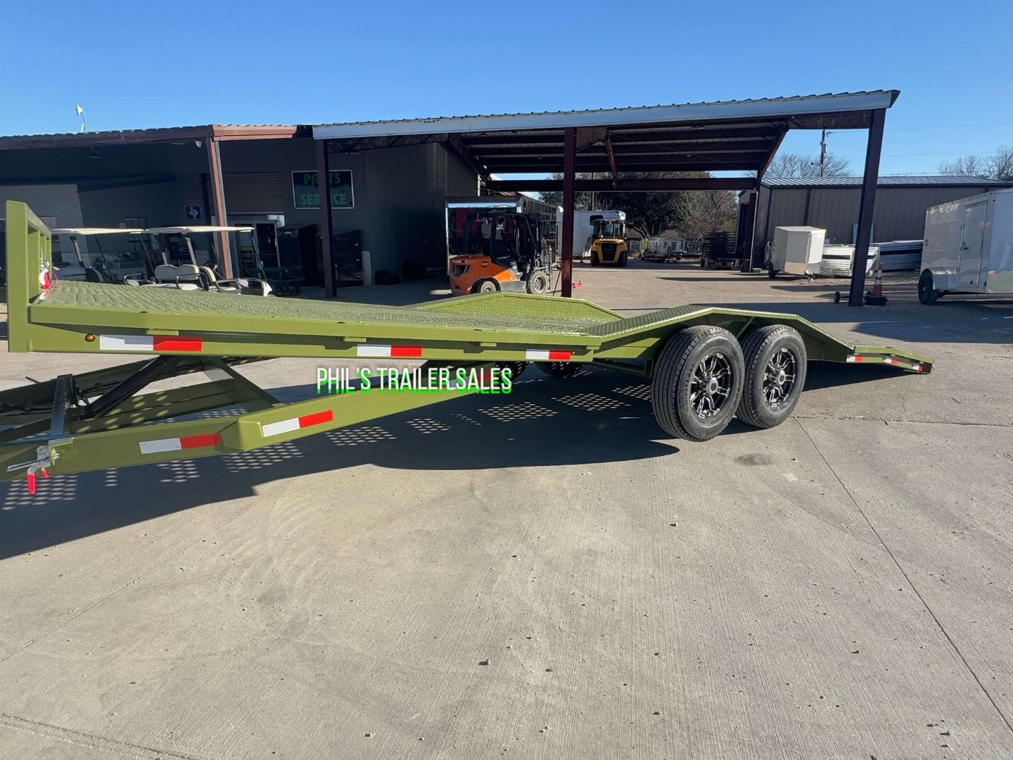 New 102 X 24 DRIVE OVER FENDER TILT Equipment Trailer HEAVY DUTY 7K AXLES STEEL DECK