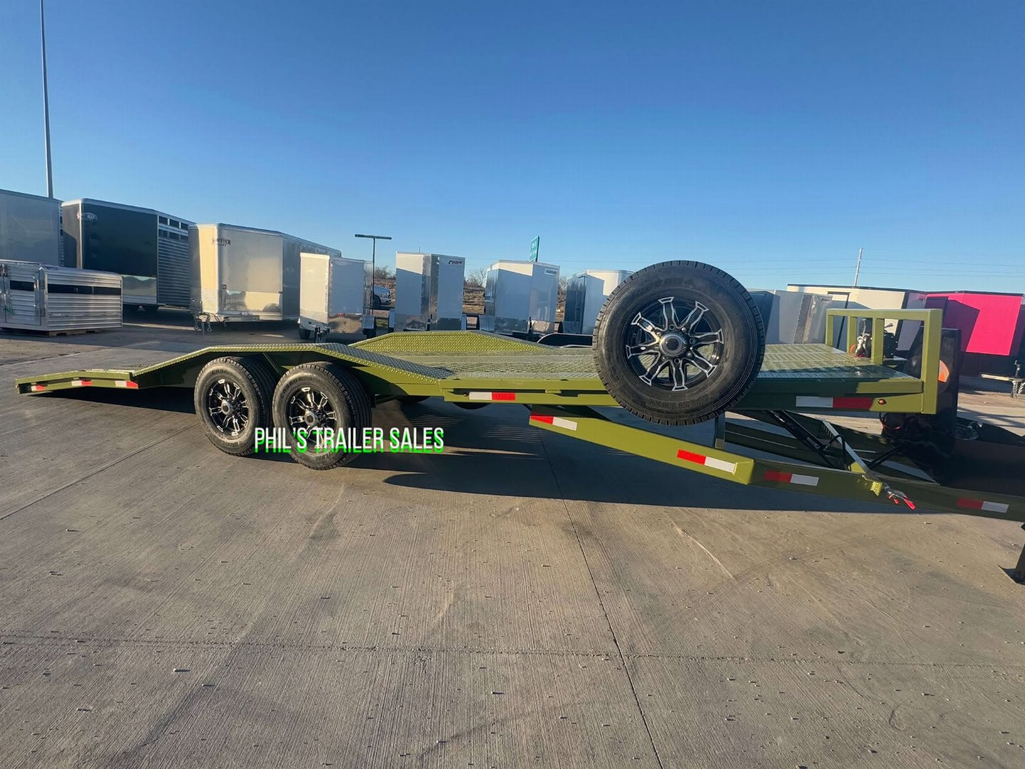 New 102 X 24 DRIVE OVER FENDER TILT Equipment Trailer HEAVY DUTY 7K AXLES STEEL DECK