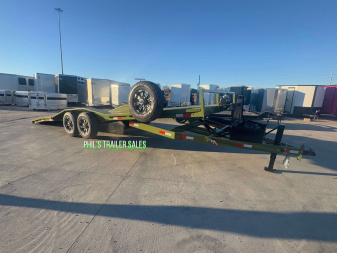 New 102 X 24 DRIVE OVER FENDER TILT Equipment Trailer HEAVY DUTY 7K AXLES STEEL DECK