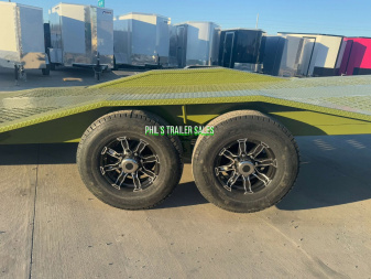 New 102 X 24 DRIVE OVER FENDER TILT Equipment Trailer HEAVY DUTY 7K AXLES STEEL DECK