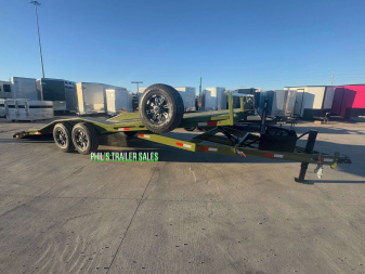 New 102 X 24 DRIVE OVER FENDER TILT Equipment Trailer HEAVY DUTY 7K AXLES STEEL DECK