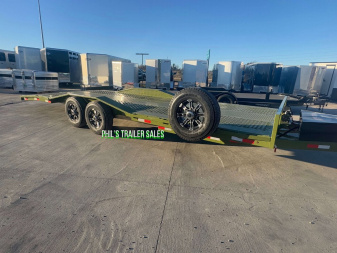 New 102 X 24 DRIVE OVER FENDER TILT Equipment Trailer HEAVY DUTY 7K AXLES STEEL DECK