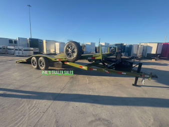 New 102 X 24 DRIVE OVER FENDER TILT Equipment Trailer HEAVY DUTY 7K AXLES STEEL DECK