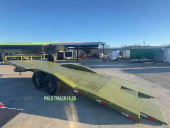 New 102 X 24 DRIVE OVER FENDER TILT Equipment Trailer HEAVY DUTY 7K AXLES STEEL DECK