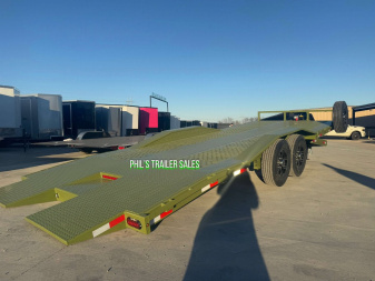 New 102 X 24 DRIVE OVER FENDER TILT Equipment Trailer HEAVY DUTY 7K AXLES STEEL DECK