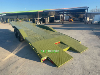 New 102 X 24 DRIVE OVER FENDER TILT Equipment Trailer HEAVY DUTY 7K AXLES STEEL DECK