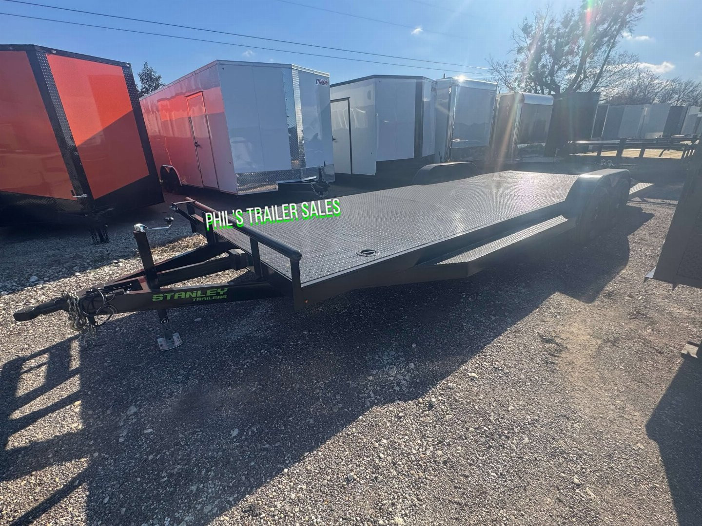 New Stanley Trailers 83X24 UPGRADED 6000LB AXLES D RATED TO 9990 GVWR STEEL DECK OPEN CAR HAULER 83X24 Utility Trailer