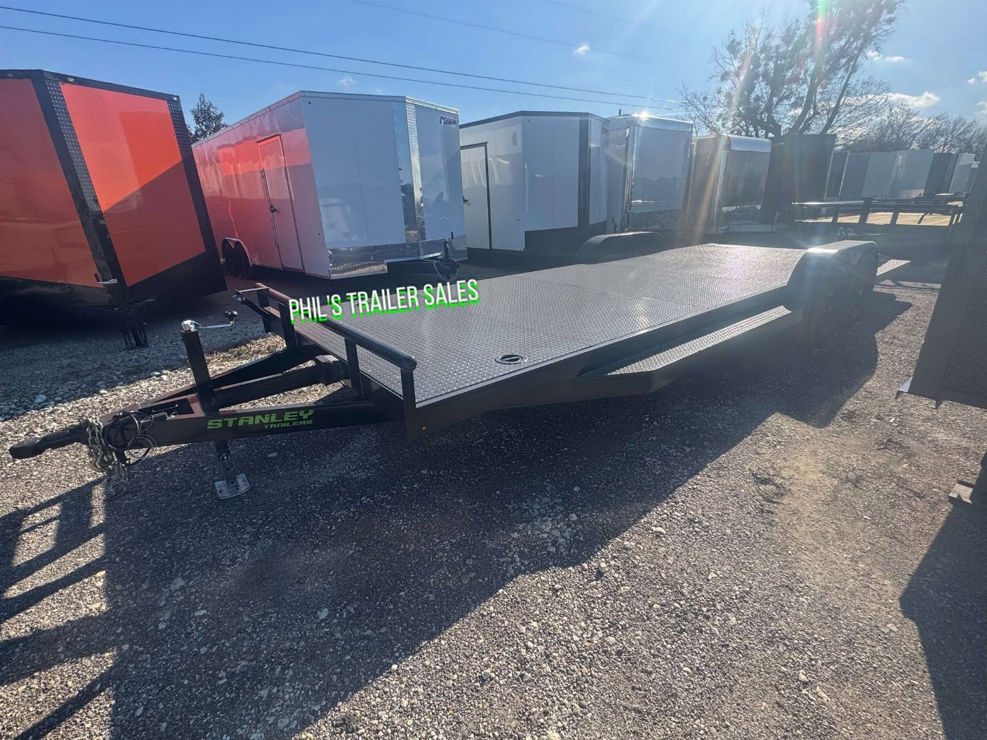 New Stanley Trailers 83X24 UPGRADED 6000LB AXLES D RATED TO 9990 GVWR STEEL DECK OPEN CAR HAULER 83X24 Utility Trailer