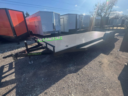 New Stanley Trailers 83X24 UPGRADED 6000LB AXLES D RATED TO 9990 GVWR STEEL DECK OPEN CAR HAULER 83X24 Utility Trailer